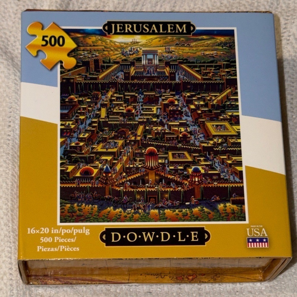 Dowdle Jerusalem Jigsaw Puzzle 500 Piece Eric Dowdle Folk Art 16x20 090.1